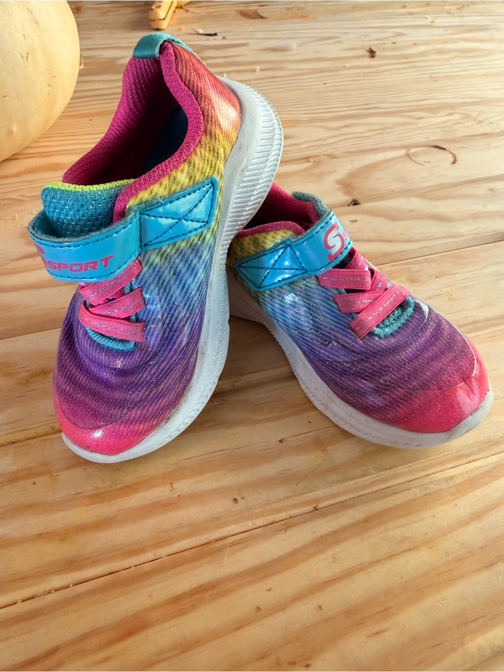 Kids Rainbow Slip-On Sneakers with Velcro - Multicolor